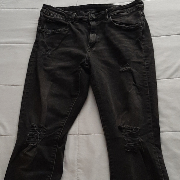 & Denim black distressed skinny high waist jeans - Picture 5 of 11